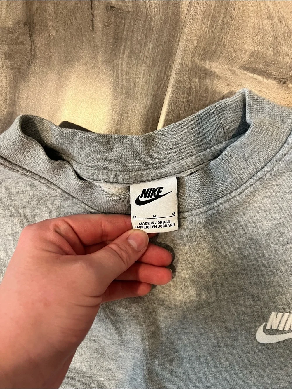 Nike Gray Crewneck Sweatshirt with White Logo